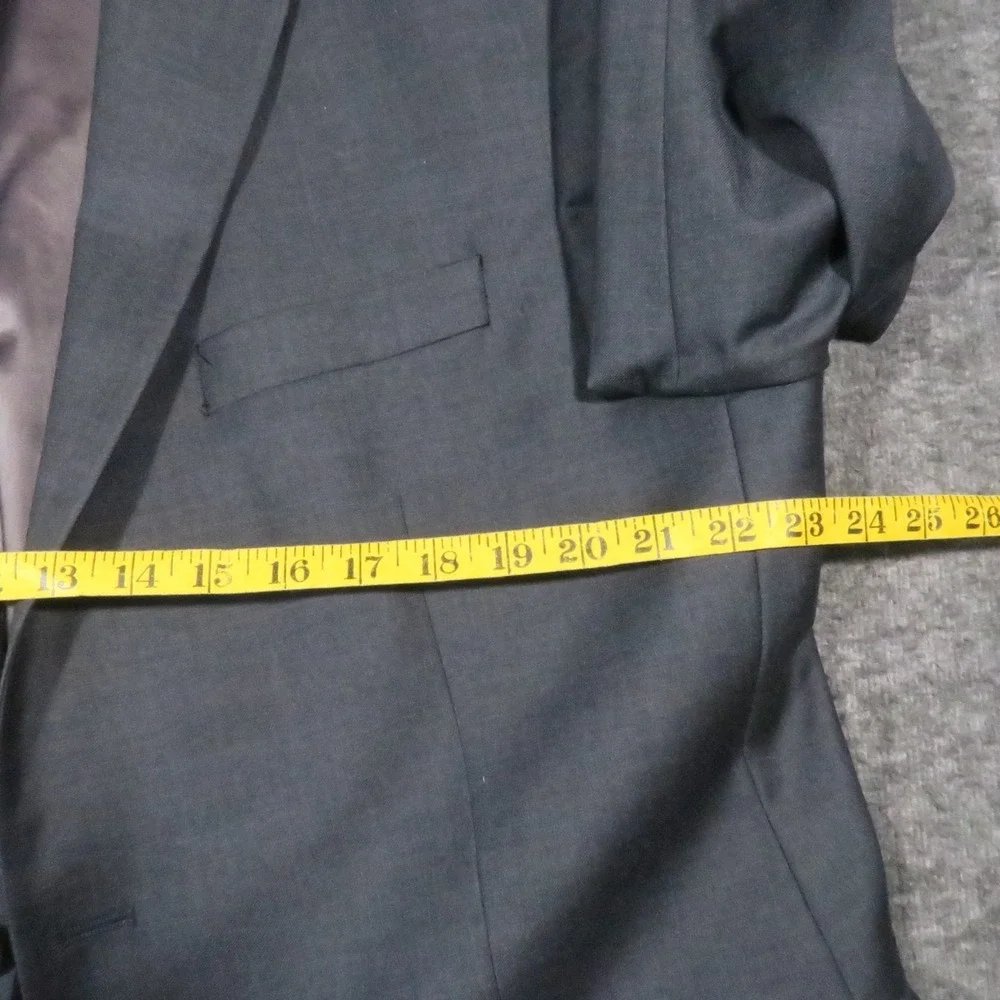 Lauren Ralph Lauren Suit Jacket 46R Gray Wool Blazer 2-Button Corporate Preppy
